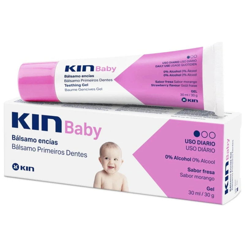 جل كين بيبي لتسنين الأطفال بنكهة الفراولة 30 مل لتهدئة اللثة والانتعاش للأطفال الرضع - Kin baby