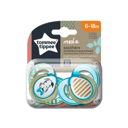 Tommee Tippee Moda Boys Pacifier, 6-18 Months, Blue Color, 2 Pieces