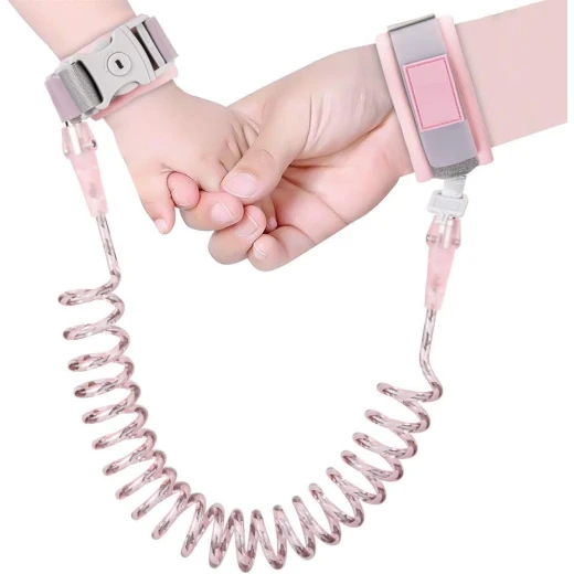حبل مضاد للضياع للاطفال ، 2 متر ، زهري