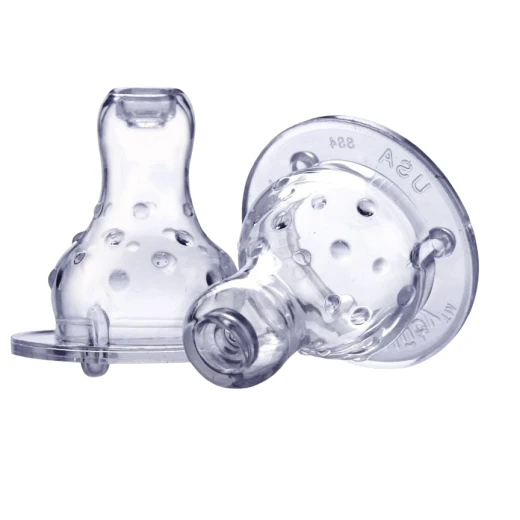 Nuby Transparent Wide Neck Anti-drip Nipples, 2 Packs Nuby Transparent Wide Neck Anti-drip Nipples, 2 Packs