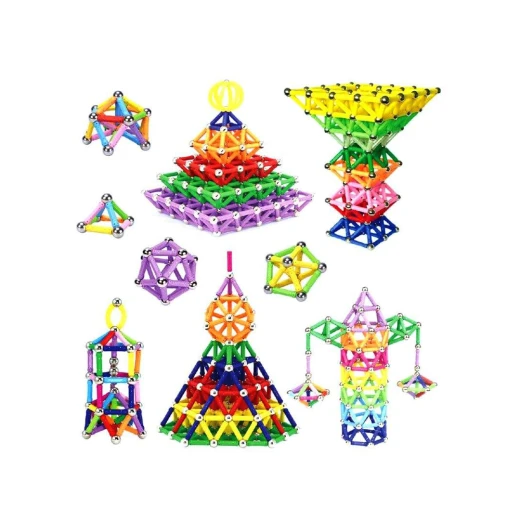 مجموعة بناء مغناطيسية ثلاثية الأبعاد, 138 قطعة - Image 2