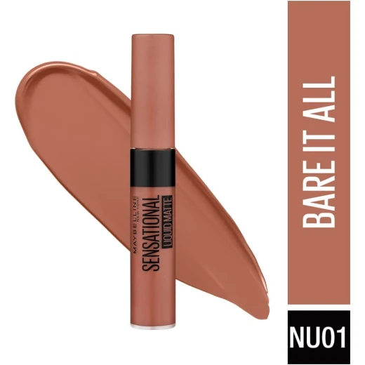 أحمر شفاه سائل مات من ميبيلين NU01 لون شفاه يدوم طويلاً عالي الصبغة 7 مل - Maybelline - Image 2