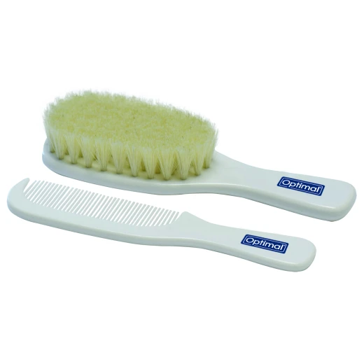 مجموعة فرشاة ومشط أطفال, باللون الأبيض من اوبتيمال مجموعة فرشاة ومشط أطفال, باللون الأبيض من اوبتيمال