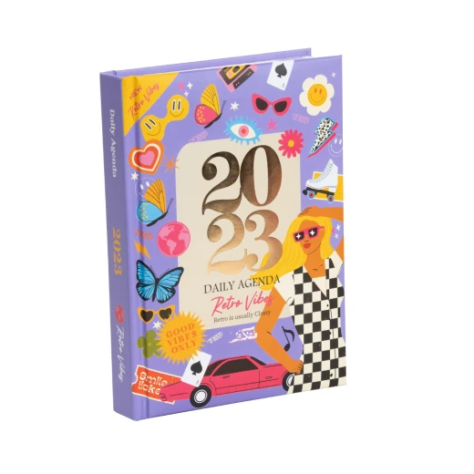 مجموعة هدايا أجندة 2023, بتصميم ريترو فايبس من مفكرة - مفكرة - Image 4