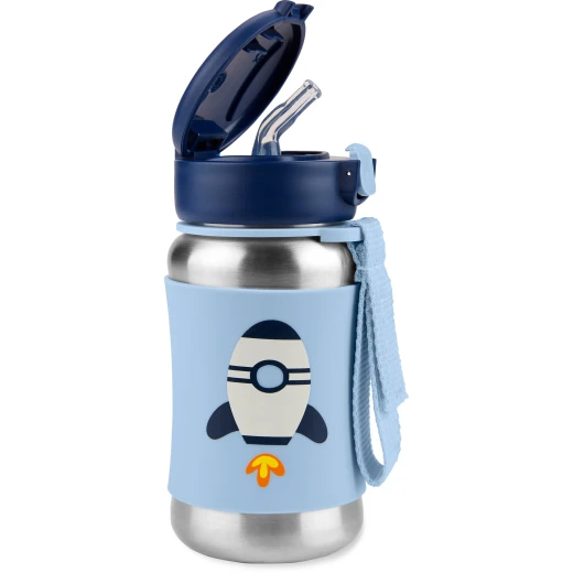 Skip Hop Spark Style Stainless Steel Straw Bottle, Rocket Design, 350 Ml - Skip Hop - Image 5