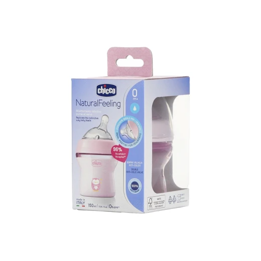Chicco - Natural feeling 0M+ 150 ml Regular Flow - Pink - Chicco - Image 2