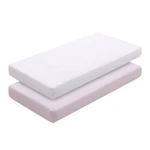 Cambrass Fitted Sheet Vichy , Pink Color, 60*120Cm, 2 Pieces - Cambrass