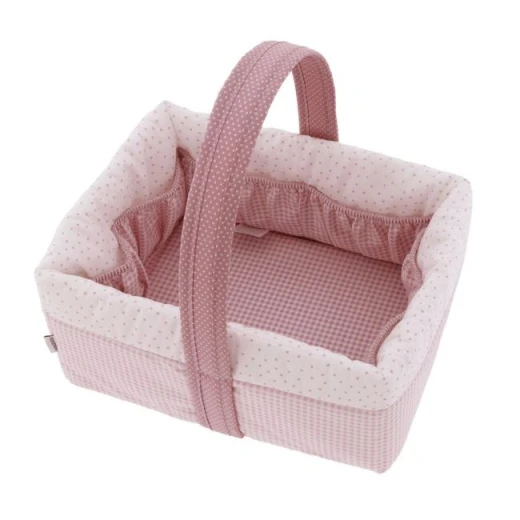Cambrass Basket Layette Vichy, Pink Color, 22.5x29x29 Cm Cambrass Basket Layette Vichy, Pink Color, 22.5x29x29 Cm