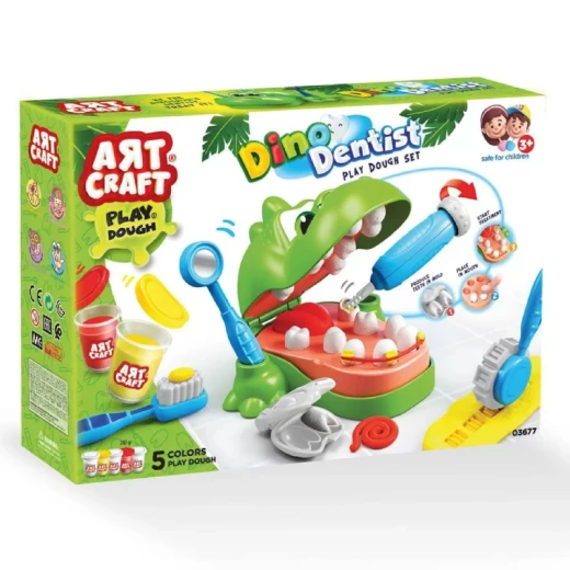 Art Craft Dino Dentist Dough Set - Art Craft - Image 2
