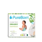 Pure Born Organic Nappies Single Pack, Tropic Design, Size 4, 7-12 Kg, 24 Pieces - PureBorn