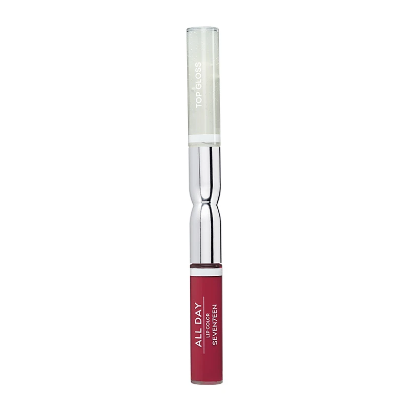 Seventeen All Day Lip Color & Tip Gloss Number 61: Long Lasting Glossy Lipstick with Precise Applicator for Radiant Shine - Seventeen