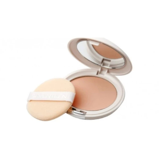 Seventeen Natural Silky Compact Powder Matte Finish SPF15 Face Makeup for All Skin Types 2024 Edition