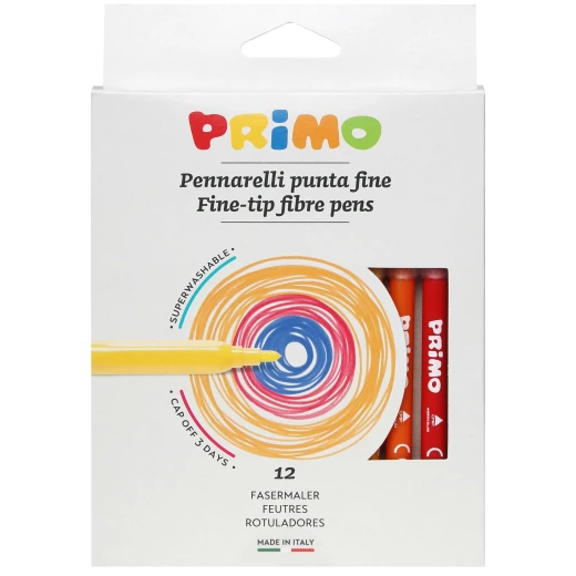Primo 12 Assorted Colours Fibre Flowmasters In Plastic Wallet Primo 12 Assorted Colours Fibre Flowmasters In Plastic Wallet