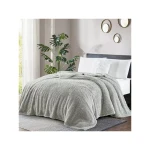 Nova Home Fur Fluffy Blanket - Single/Twin- Ivory - Grey - Nova Home