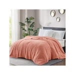 Nova Home Fur Fluffy Blanket - Single/Twin- Ivory - Pink - Nova Home