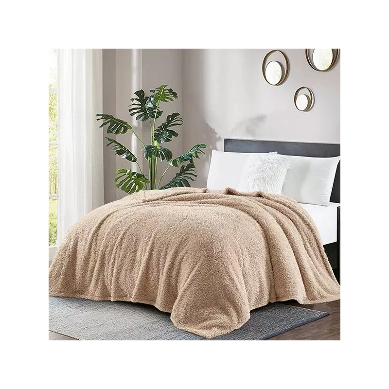 Nova Home Fur Fluffy Blanket - Single/Twin- Ivory -Taupe - Nova Home