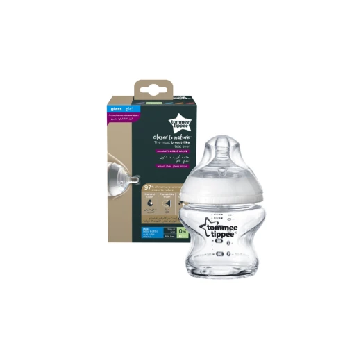 Tommee Tippee Closer To Nature Glass Bottle, 150 ml Tommee Tippee Closer To Nature Glass Bottle, 150 ml