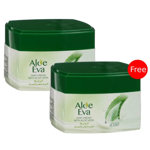 Eva Hair Cream with Aloe Vera, 185 Gram + 1 Free Eva Hair Cream with Aloe Vera, 185 Gram + 1 Free