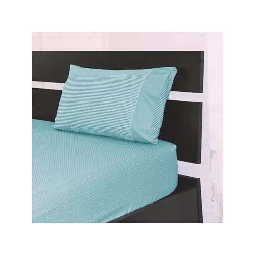 Cannon Dots & Stripes Fitted Sheet Set, Poly Cotton, Green Color, Queen Size, 3 Pieces Cannon Dots & Stripes Fitted Sheet Set, Poly Cotton, Green Color, Queen Size, 3 Pieces