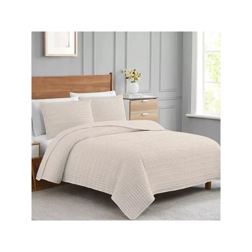 Nova Home "Clip" Jacquard Bedspread Set, Beige Color, Size King, 3 Pieses Nova Home "Clip" Jacquard Bedspread Set, Beige Color, Size King, 3 Pieses