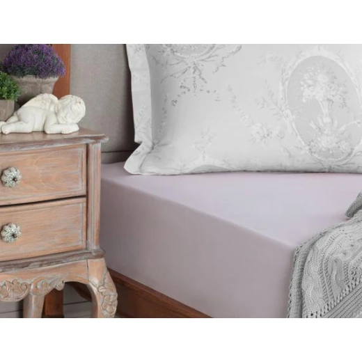 Madame Coco Eloise Ranforce Fitted Sheet Single, Light Purple Color, Size 180*200 Madame Coco Eloise Ranforce Fitted Sheet Single, Light Purple Color, Size 180*200