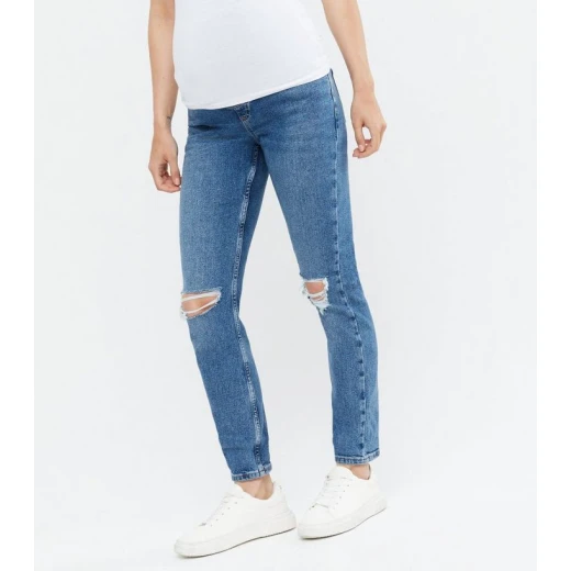 بنطلون جينز خصر للحمل، بتصميم ممزق من كول كلوب - كول كلوب - Image 3