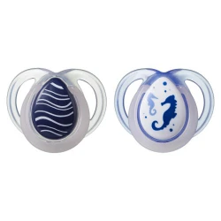 Tommee Tippee Night Time Silicon Soother, 0-6 Months, 2 Pieces