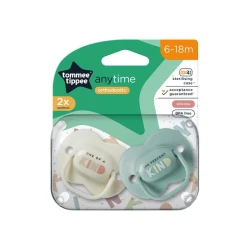 Tommee Tippee Anytime Soother, 6-18m, 2 Pieces