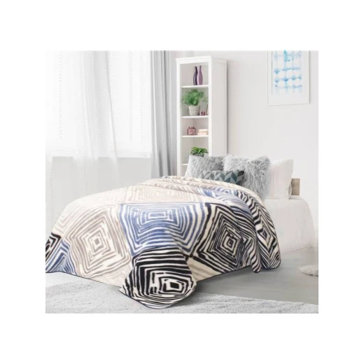 ARMN Cuddly Engraved Single Blanket, Navy Blue Color, 160*240