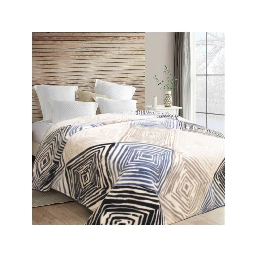 ARMN Cuddly Engraved Kingsize Blanket Navy Blue Color 220*240