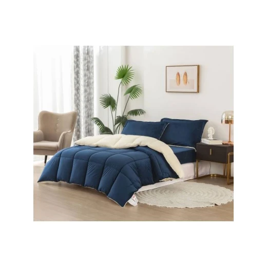 ARMN So Soft Single Winter Comforter, Navy Blue Color 3 Pieces ARMN So Soft Single Winter Comforter, Navy Blue Color 3 Pieces