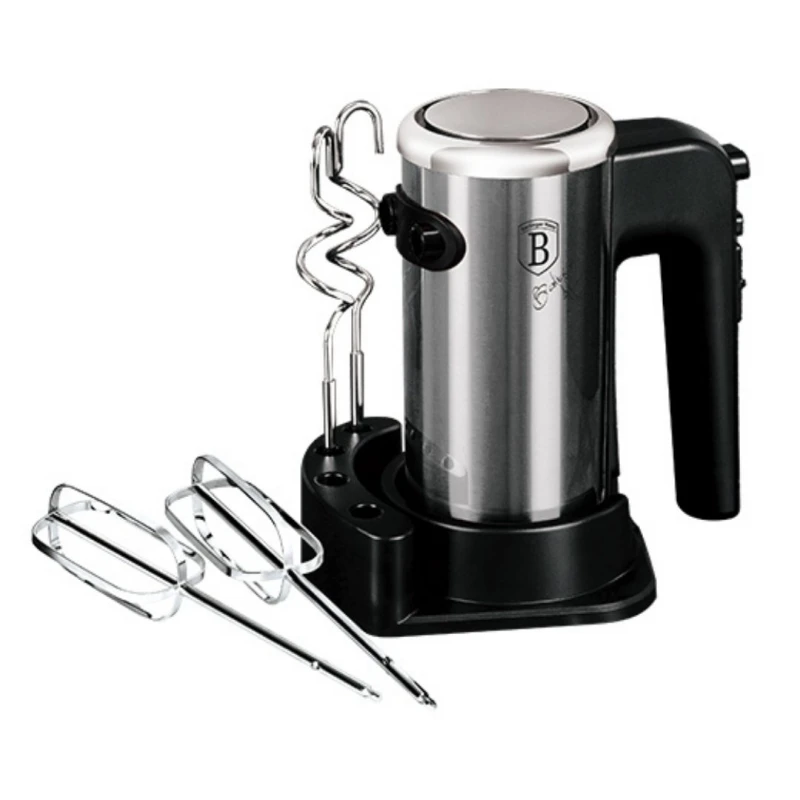 Berlinger Haus Hand Mixer With Stand, Silver Color - Berlinger Haus