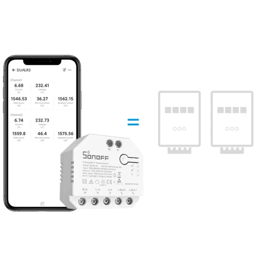 مفتاح ستارة ذكي واي فاي مع قياس طاقة ، مرحل مزدوج DUALR3  من سونوف - سونوف - Image 2