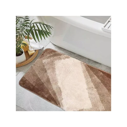 سجادة حمام بتصميم هندسي, باللون البيج, قياس 90*60 من نوفا هوم سجادة حمام بتصميم هندسي, باللون البيج, قياس 90*60 من نوفا هوم