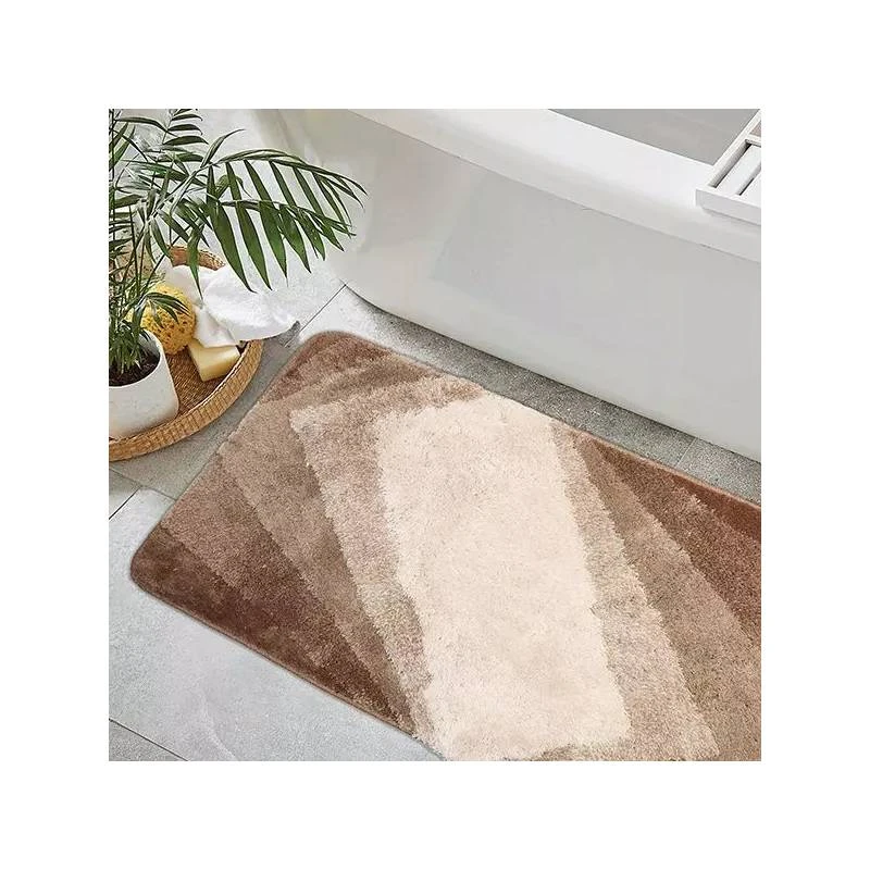 سجادة حمام بتصميم هندسي,  باللون البيج, قياس 90*60 من نوفا هوم - نوفا هوم