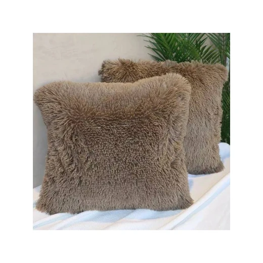 غطاء وسادة الفراء المشع, باللون البني, 45*45 سم من نوفا هوم غطاء وسادة الفراء المشع, باللون البني, 45*45 سم من نوفا هوم