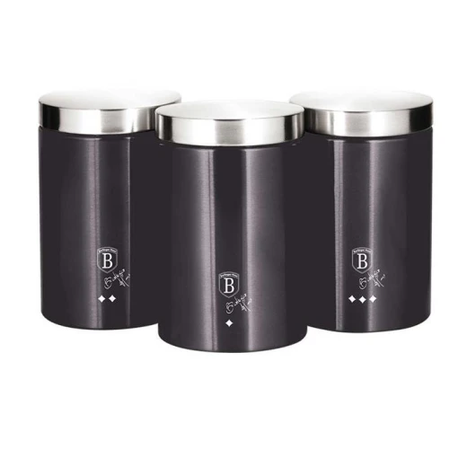 Berlinger Haus Canister Set, Dark Grey Color , 3 Pieces Berlinger Haus Canister Set, Dark Grey Color , 3 Pieces