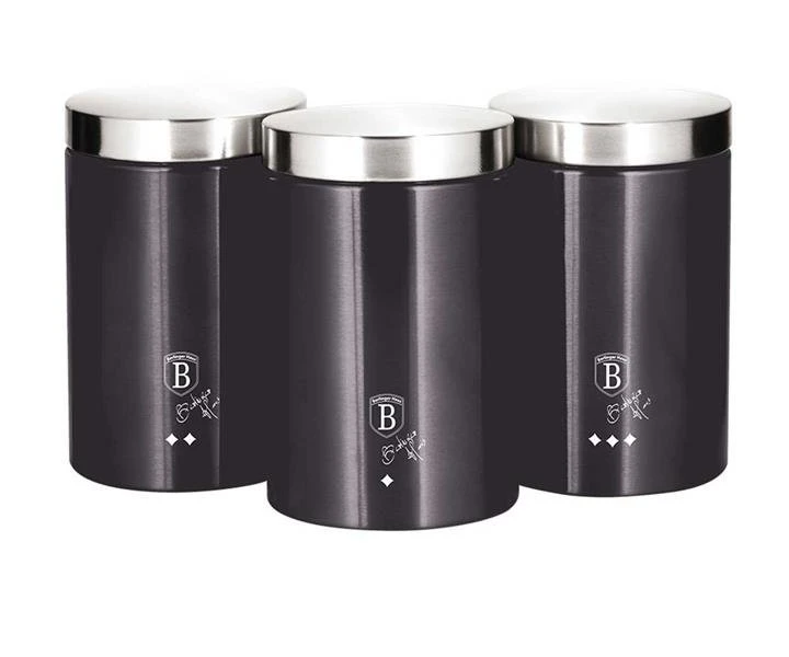 Berlinger Haus Canister Set, Dark Grey Color , 3 Pieces - Berlinger Haus