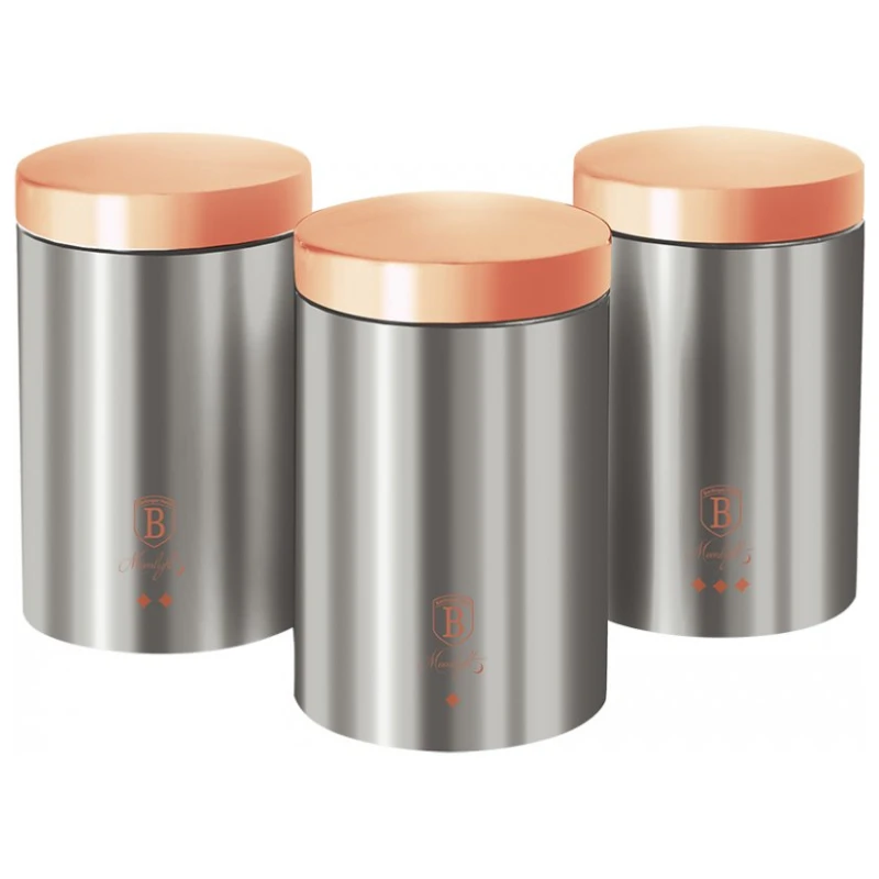 Berlinger Haus Canister Set, Light Grey, 3 pieces - Berlinger Haus