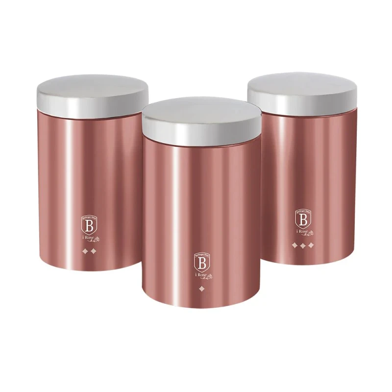 Berlinger Haus Canister Set, Rose Color , 3 Pieces - Berlinger Haus