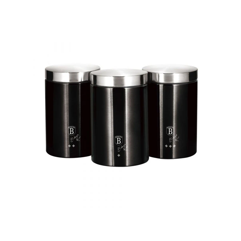 Berlinger Haus Canister Set, Black & Silver, 3 Pieces - Berlinger Haus