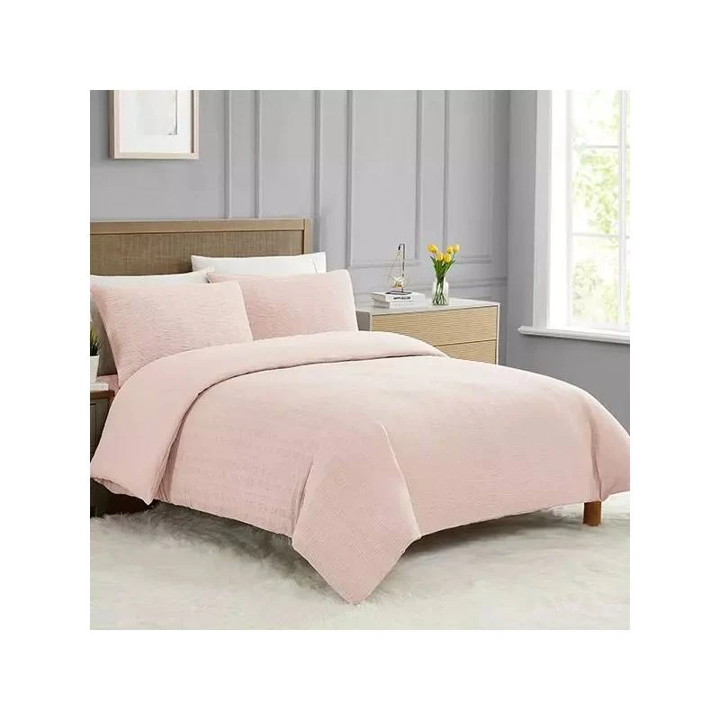 Nova Home Crinkled Comforter Single /Twin Single, Pink Color ,3 Pieces - Nova Home
