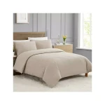Nova Home Crinkled Comforter Single /Twin Single, Sand Color ,3 Pieces - Nova Home