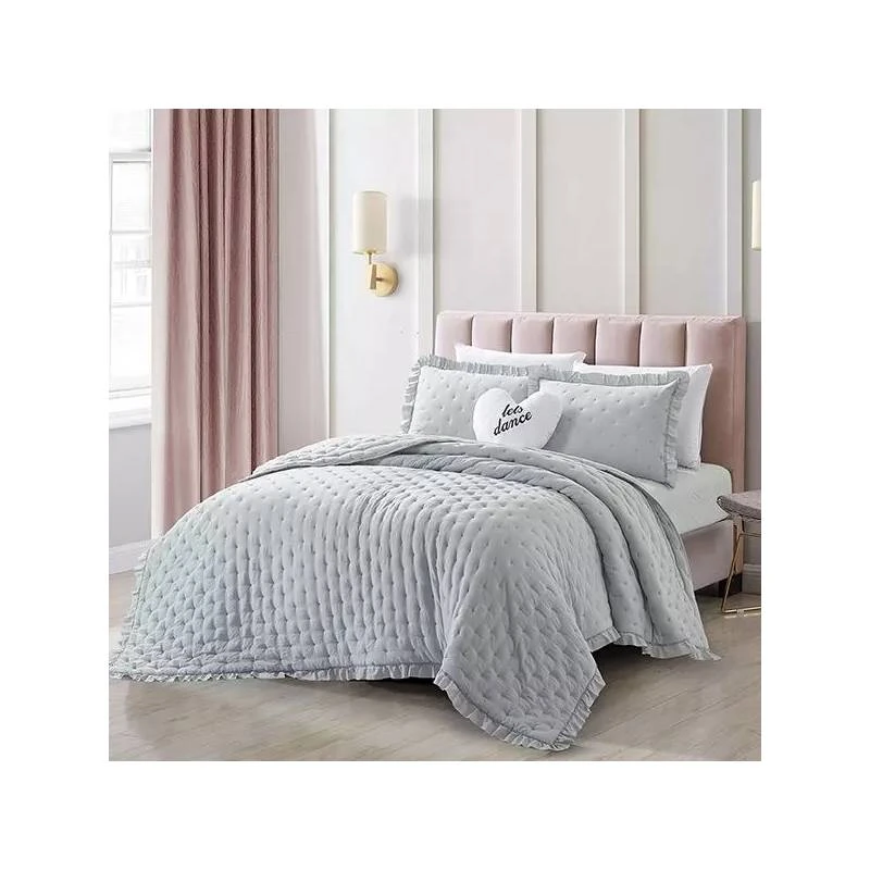Nova Home Crinkled Comforter Single /Twin Single, Grey Color ,3 Pieces - Nova Home