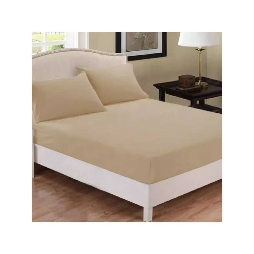 Fieldcrest Plain Fitted Sheet Set, 100% Cotton 220 Thread, Light Beige Color Fieldcrest Plain Fitted Sheet Set, 100% Cotton 220 Thread, Light Beige Color