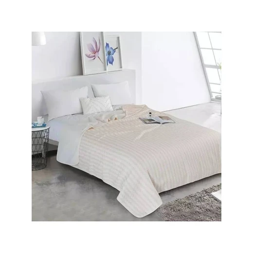 بطانية قطنية كروك, باللون البيج, 150*200 من نوفا هوم بطانية قطنية كروك, باللون البيج, 150*200 من نوفا هوم