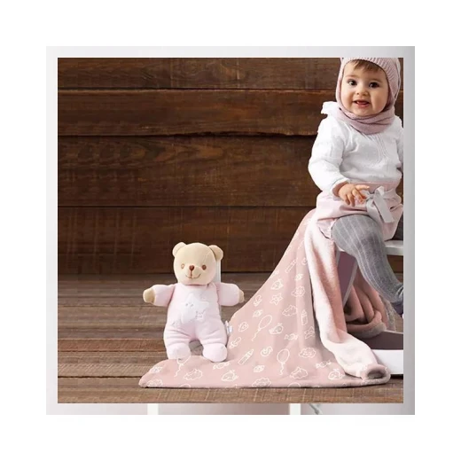 Manterol Nube Baby Blanket, Pink Color, Microfiber 70x100 Cm - MANTEROL - Image 2