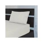 Cannon Dots & Stripes Fitted Sheet Set - Poly Cotton, Ivory Color, King Size - Cannon