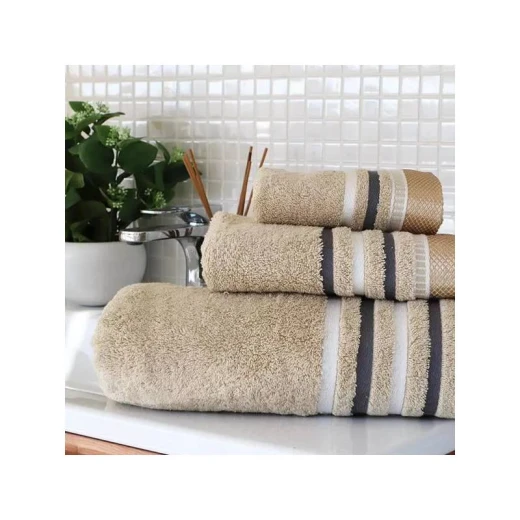 Nova Home Ombre 100% Cotton Jacquard Towel, Beige Color, Size 90*150