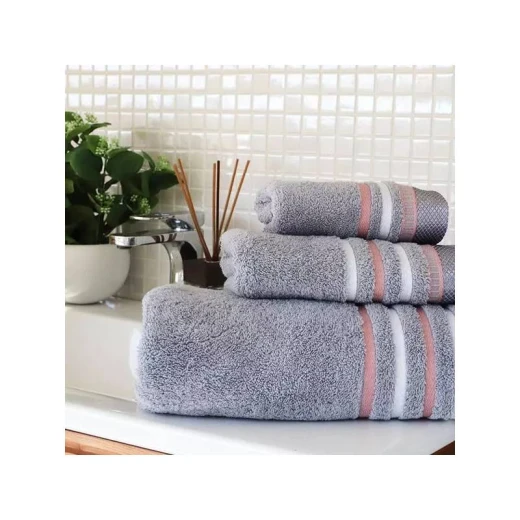 Nova Home Ombre 100% Cotton Jacquard Towel, Grey Color, Size 90*150